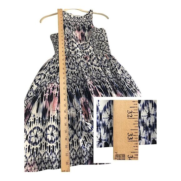 Amanda Uprichard "Elle" Sleeveless Sand Dollar printed silk Dress, Size P - Picture 12 of 13